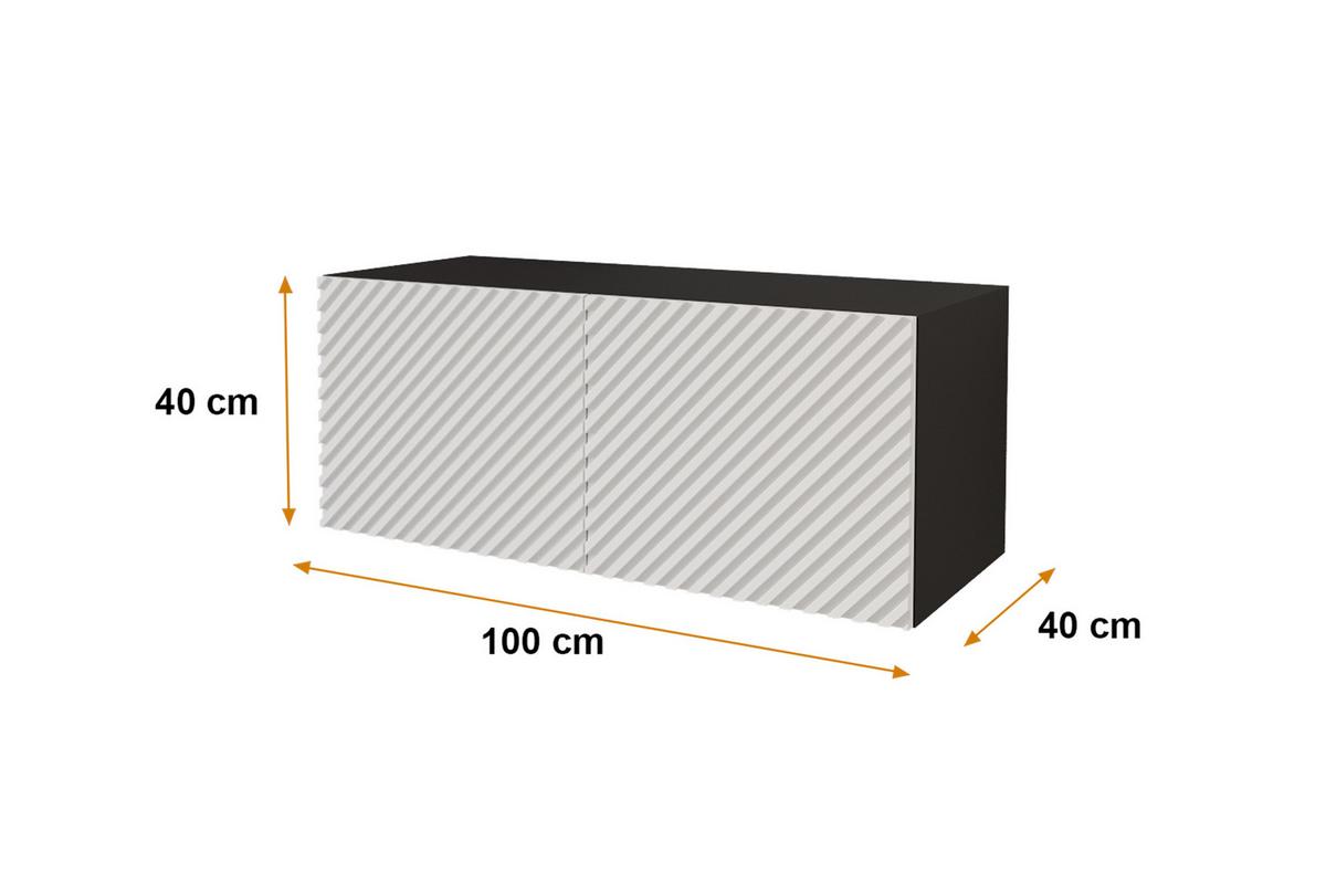LOWBOARD ZENO-W 100x40x40 cm - Weiß / Katania - Eiche Wotan, Holzwerkstoff (100/40/40cm) - ALTDECOR