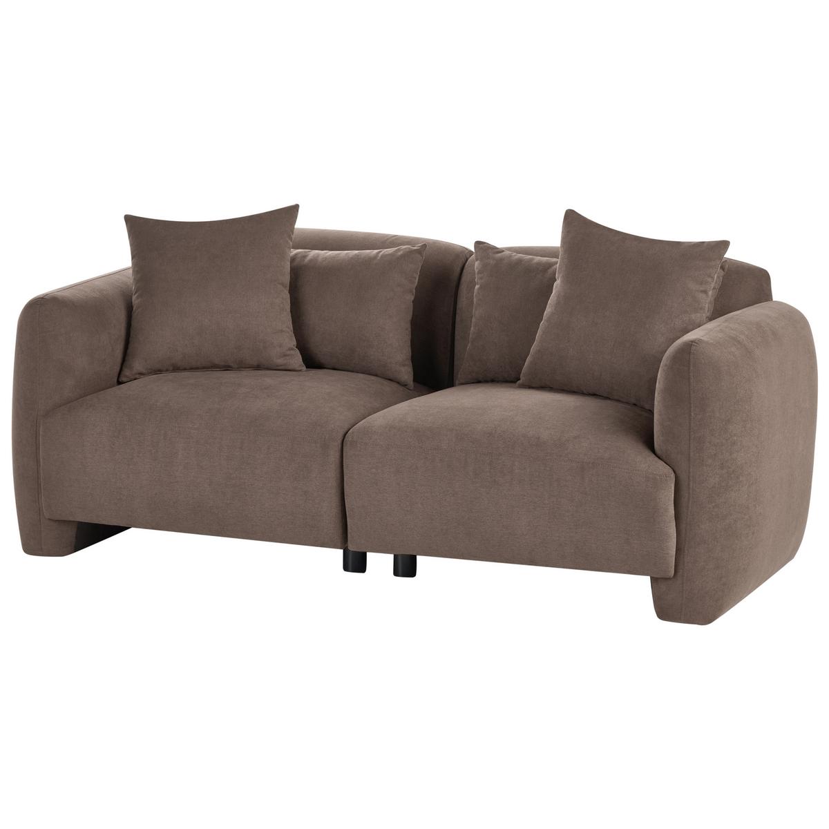 3-SITZER-SOFA Stoff Braun Ekenes - Braun, Textil (182/72/90cm) - Beliani