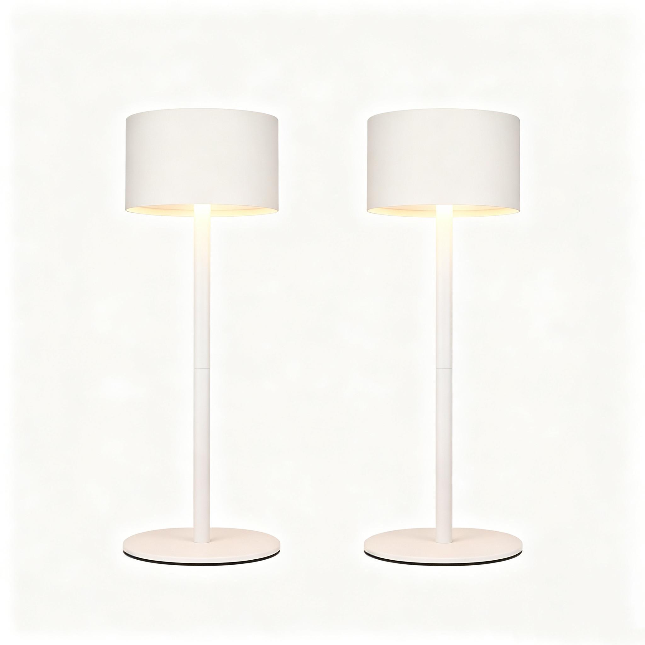 TISCHLAMPE Moorfinr 9/9/25 cm (2er-set) - Weiß, Kunststoff/Metall (9/9/25cm) - ZMH