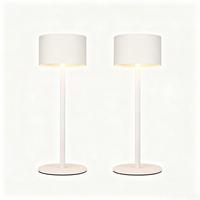 TISCHLAMPE Moorfinr 9/9/25 cm (2er-set) - Weiß, Kunststoff/Metall (9/9/25cm) - ZMH