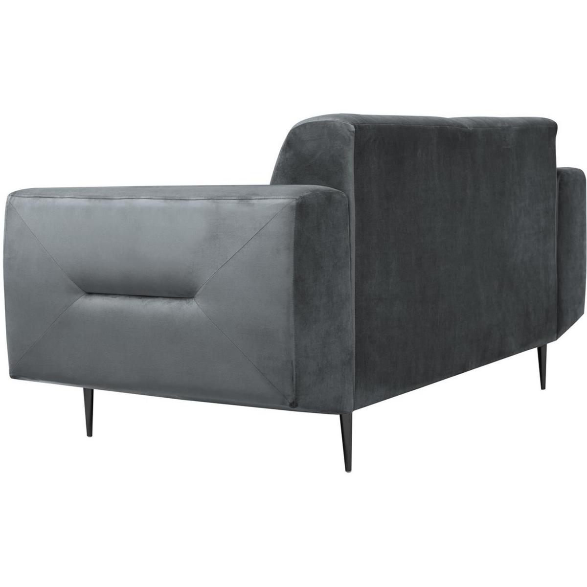 2-SITZER SOFA Venezia dunkelgrau mit schwarzen Beinen - Dunkelgrau/Schwarz, Textil/Metall (172/85/94cm) - Beautysofa