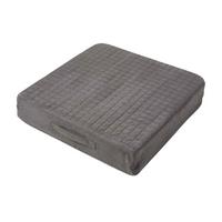 SITZKISSEN orthopädisch 50/50/10 cm – Velours Sesselkissen grau - Grau, Textil (50/50/10cm) - Homescapes