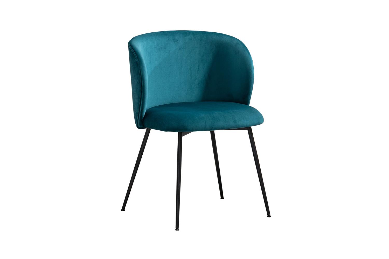 ESSZIMMERSTUHL LENA Petrol Velvet (1er-Set) - Petrol, Textil (54/78/53cm) - KAWOLA