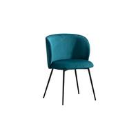 ESSZIMMERSTUHL LENA Petrol Velvet (1er-Set) - Petrol, Textil (54/78/53cm) - KAWOLA