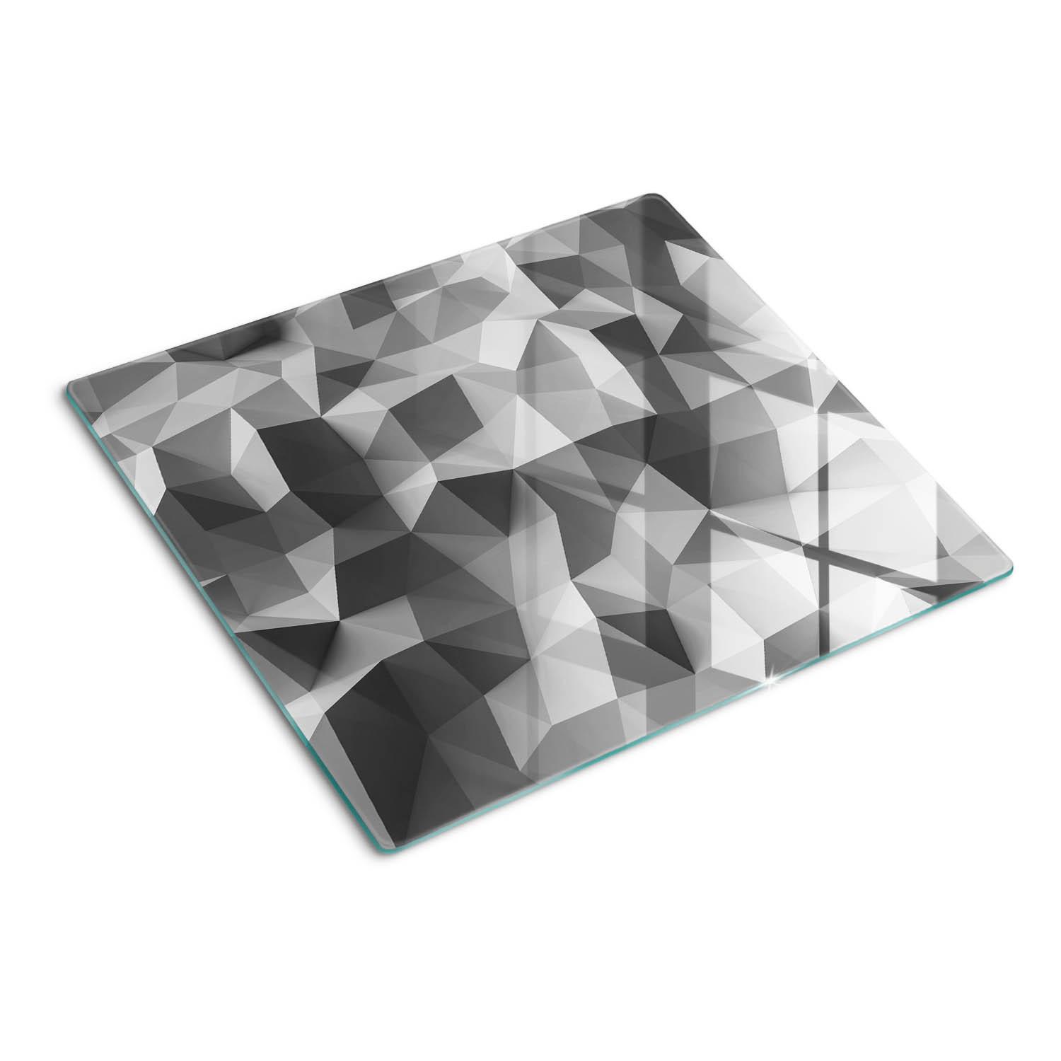 GLASPLATTE 60x52 cm Dreiecke der Abstraktion - Blau/Braun, Glas (60/0.4/52cm) - TULUP