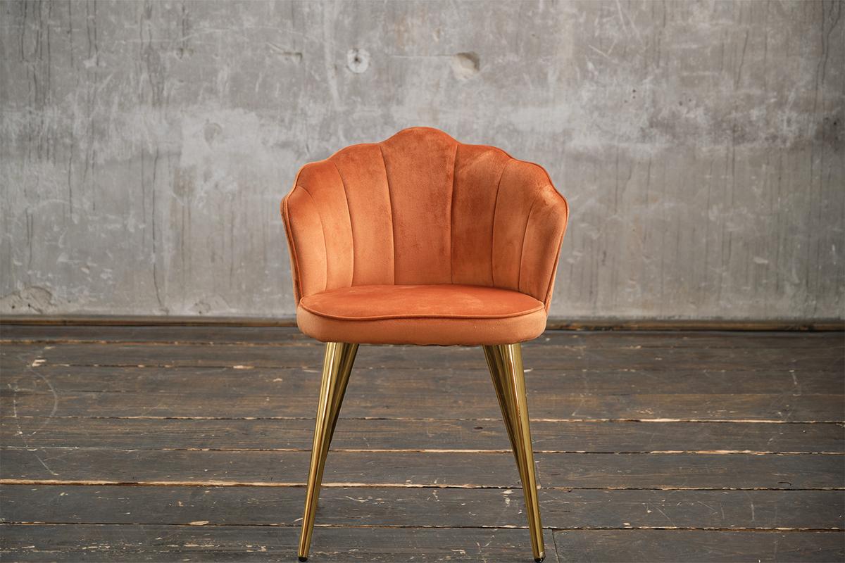 ESSZIMMERSTUHL SALLY Kupfer Velvet - Goldfarben/Kupferfarben, Textil (55/76/57cm) - KAWOLA