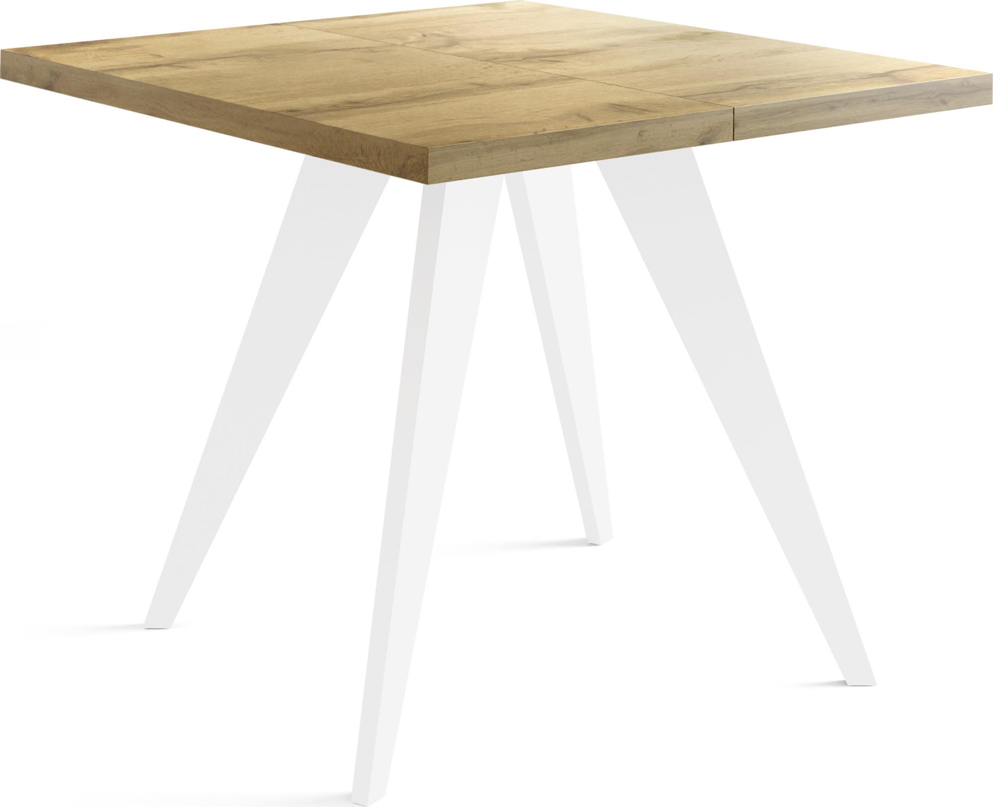ESSTISCH Quadro quadratischer ausziehbarer, Wotan Eiche 100-150/100/76 cm - Eiche Wotan/Weiß, Holz/Holzwerkstoff (100/150/76cm) - WFL GROUP