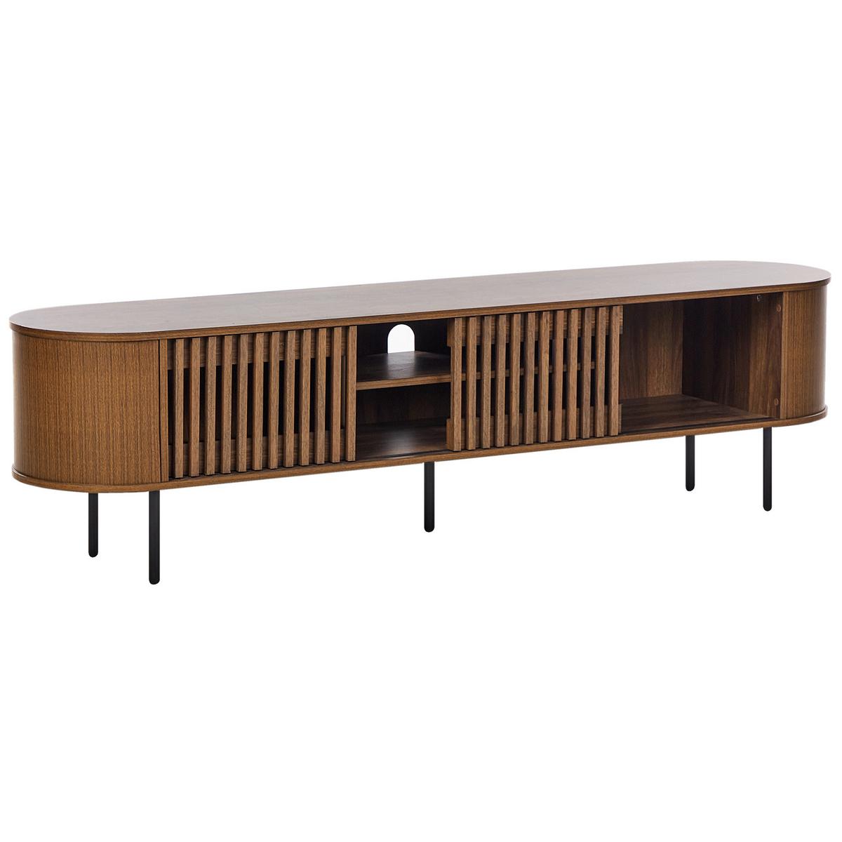 TV-MÖBEL Braun/Schwarz Taroon - Schwarz/Braun, Holzwerkstoff (180/50/40cm) - Beliani