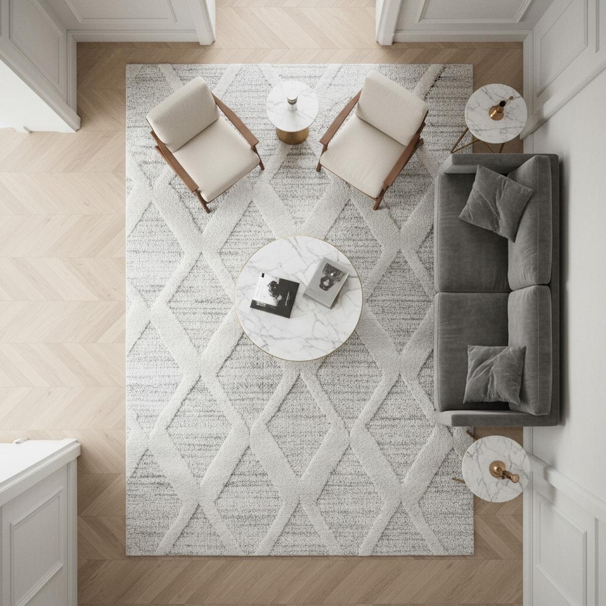 HOCHFLORTEPPICH EISACK, im Boho-Stil, Grau, 80 x 150 cm - Grau, Textil (150/80cm) - KADIMA DESIGN