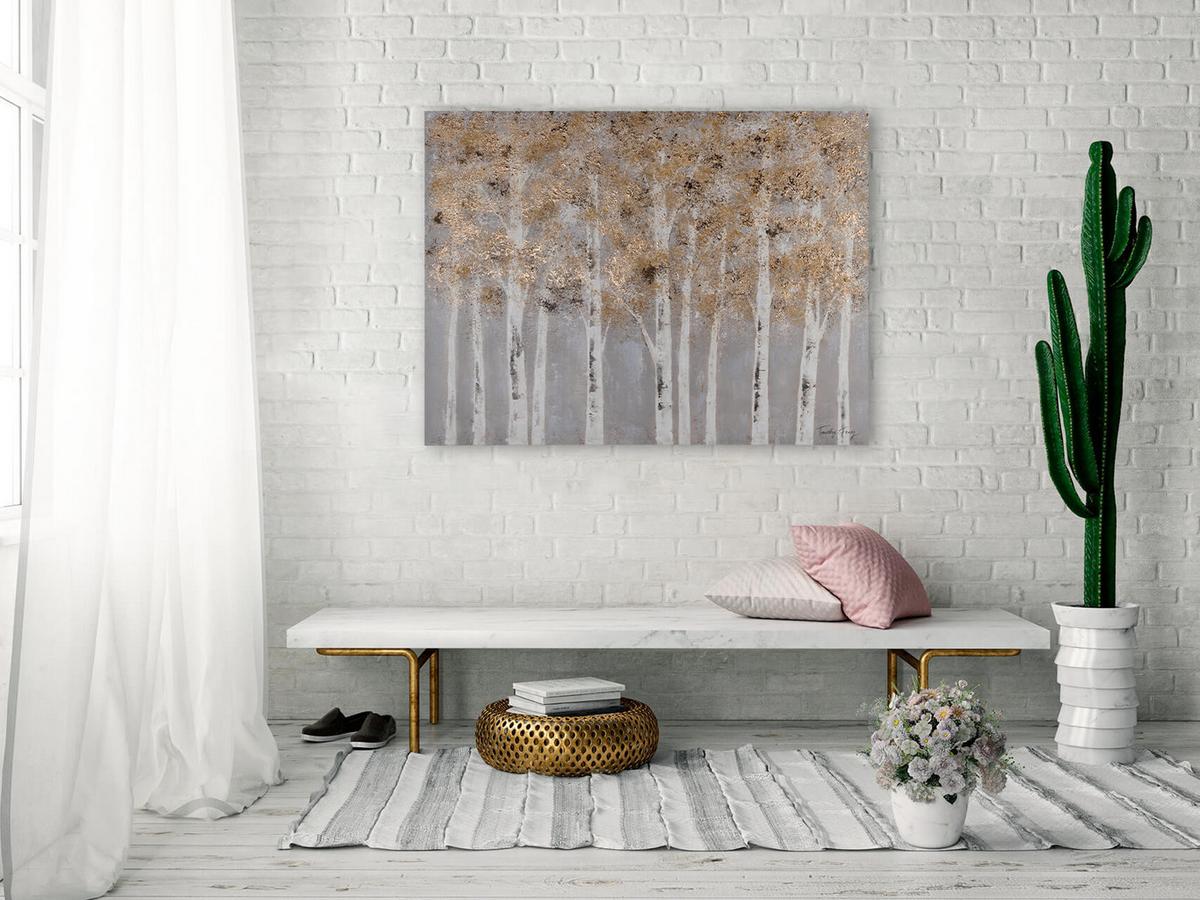 ACRYLBILD HANDGEMALT 100/75 cm - Grau, Holz/Textil (100/75cm) - KUNSTLOFT