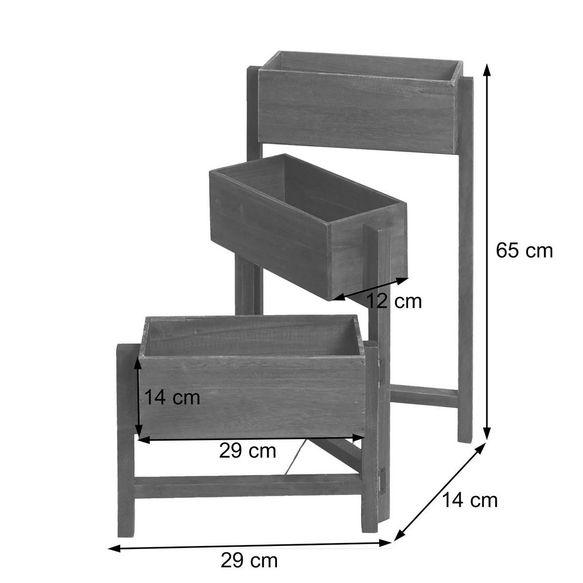 PFLANZREGAL STANDREGAL Grau, Braun - Braun/Grau, Holz (108/65/15cm) - MCW