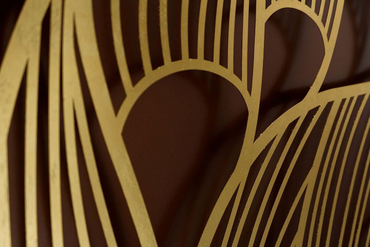 METALLBILD Gold 80/80 cm - Goldfarben/Schwarz, Metall (5.2/80cm) - KUNSTLOFT