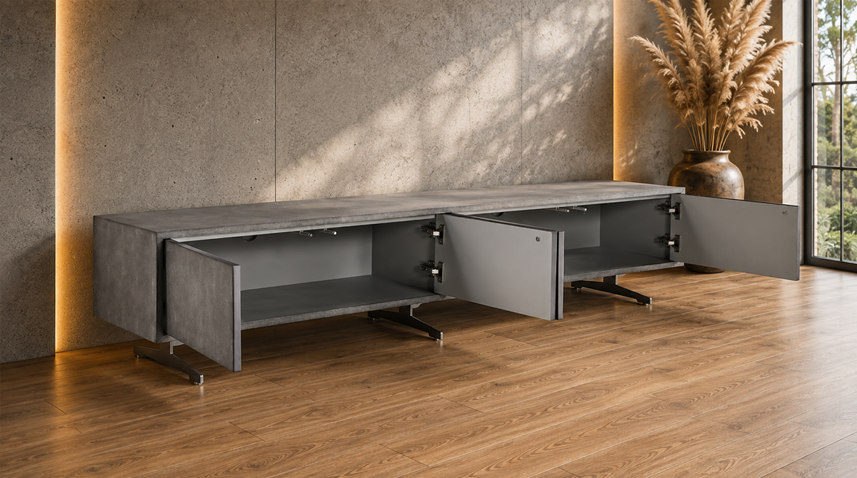 LOWBOARD GALA Grau Holz - Grau, Holz/Metall (200/42/40cm) - KAWOLA