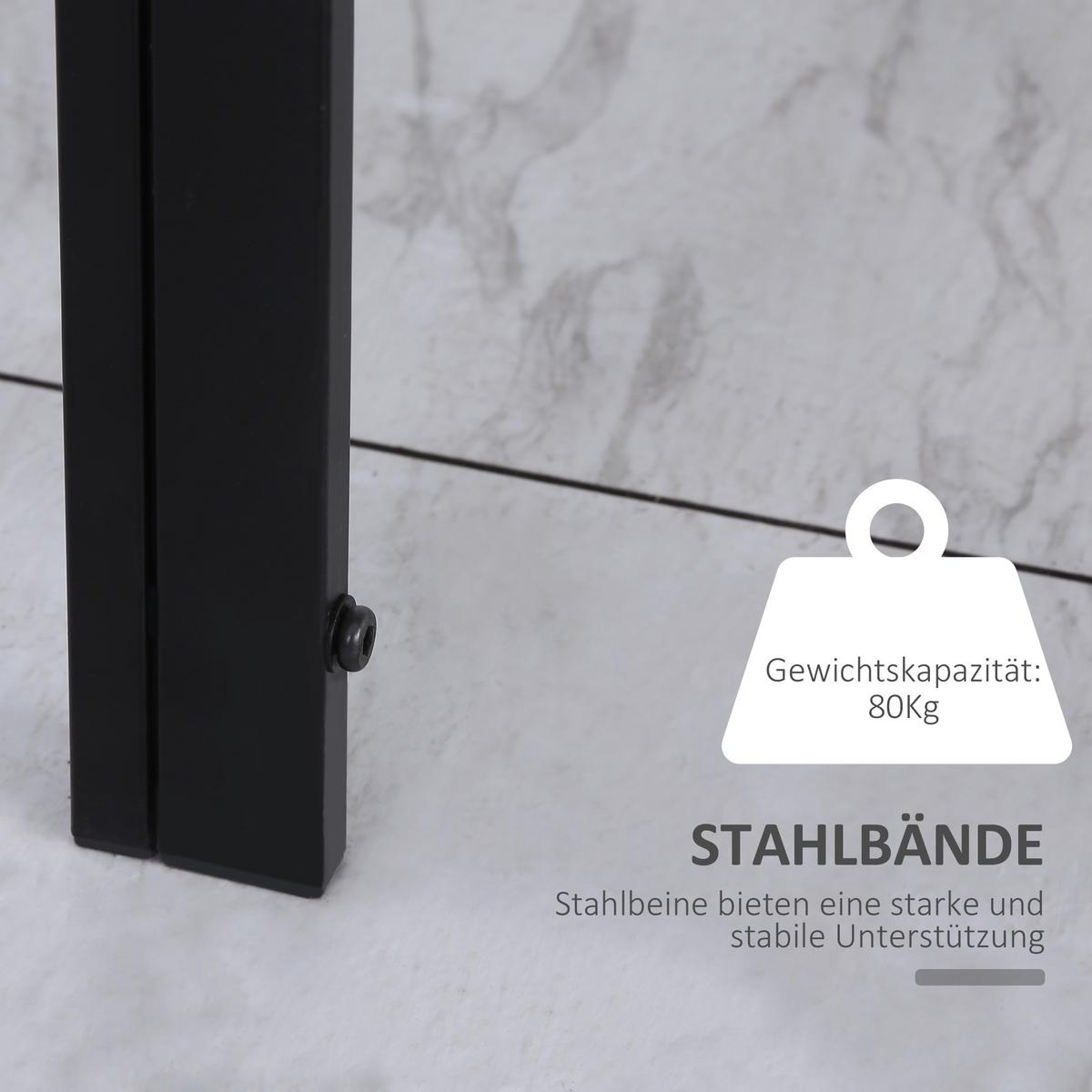 ESSTISCH Küchentisch für 4 Personen, Esszimmertisch für Küche Metall, Schwarz - Schwarz, Metall (120/60/75cm) - HOMCOM