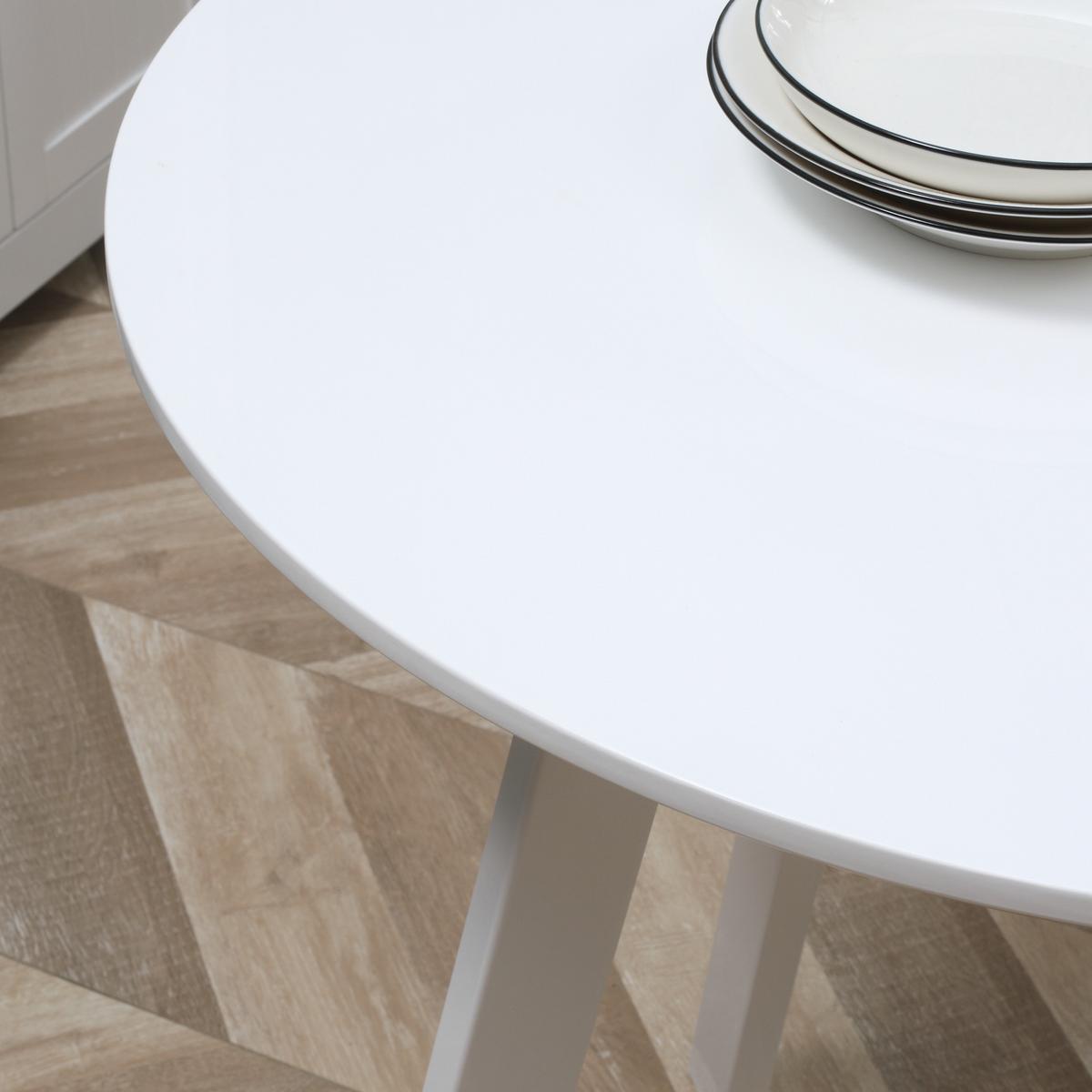 ESSTISCH Runder Küchentisch Esszimmertisch mit abgeschrägten Beinen Weiß - Weiß, Kunststoff (72/72/75cm) - HOMCOM