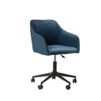 BÜRODREHSTUHL Polyester Blau Venice - Blau/Schwarz, Kunststoff/Textil (46/79/64cm) - Beliani