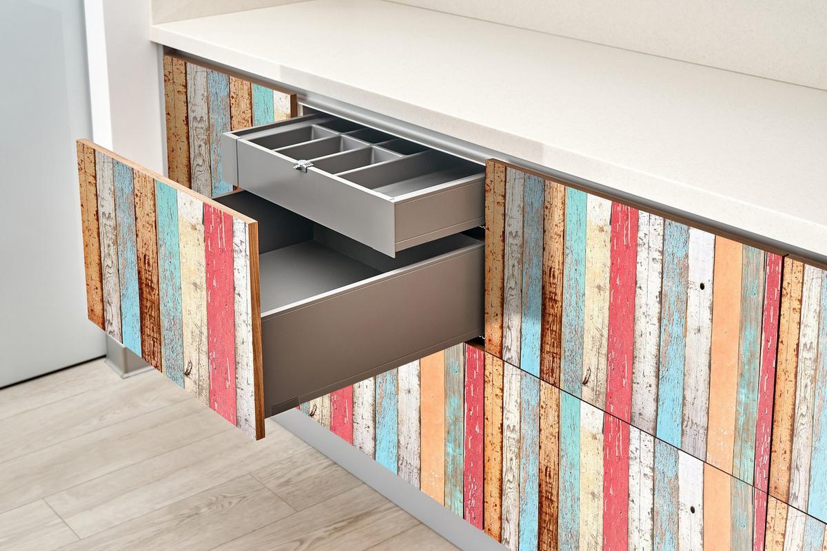 MÖBLAUFKLEBER 100x50 cm mehrfarbig - Gelb/Multicolor, Kunststoff (50/0.1/100cm) - Wallfluent