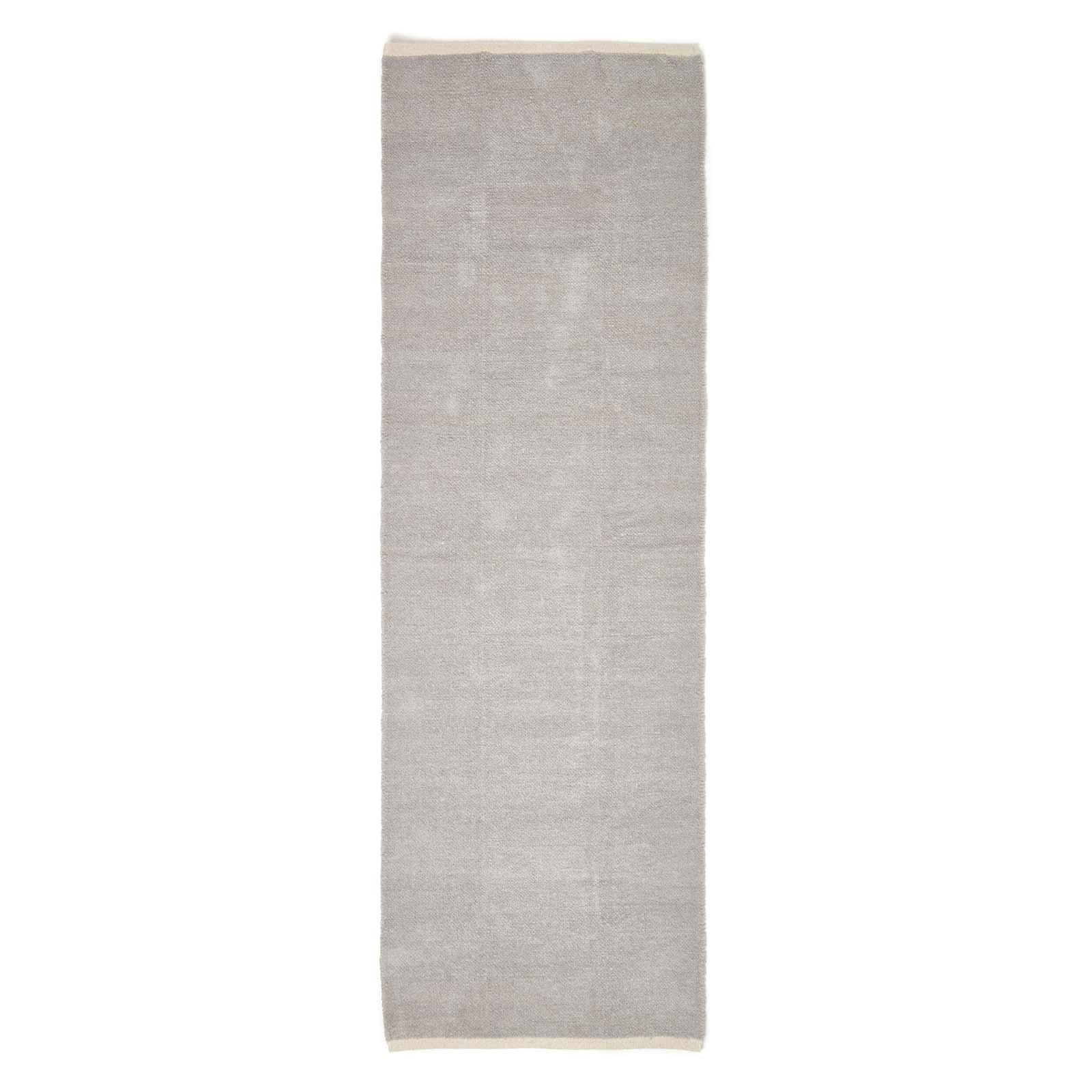 HANDWEBTEPPICH-LÄUFER Chenille 66/200 cm - Hellgrau, Textil (66/200cm) - Homescapes