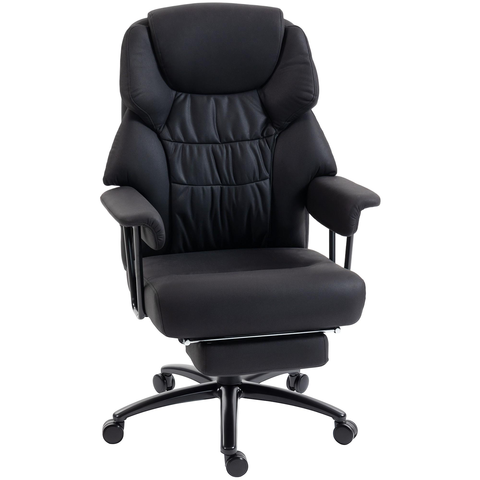 BÜROSTUHL mit Massagefunktion Schwarz - Schwarz, Textil (72/122.5/77cm) - HOMCOM