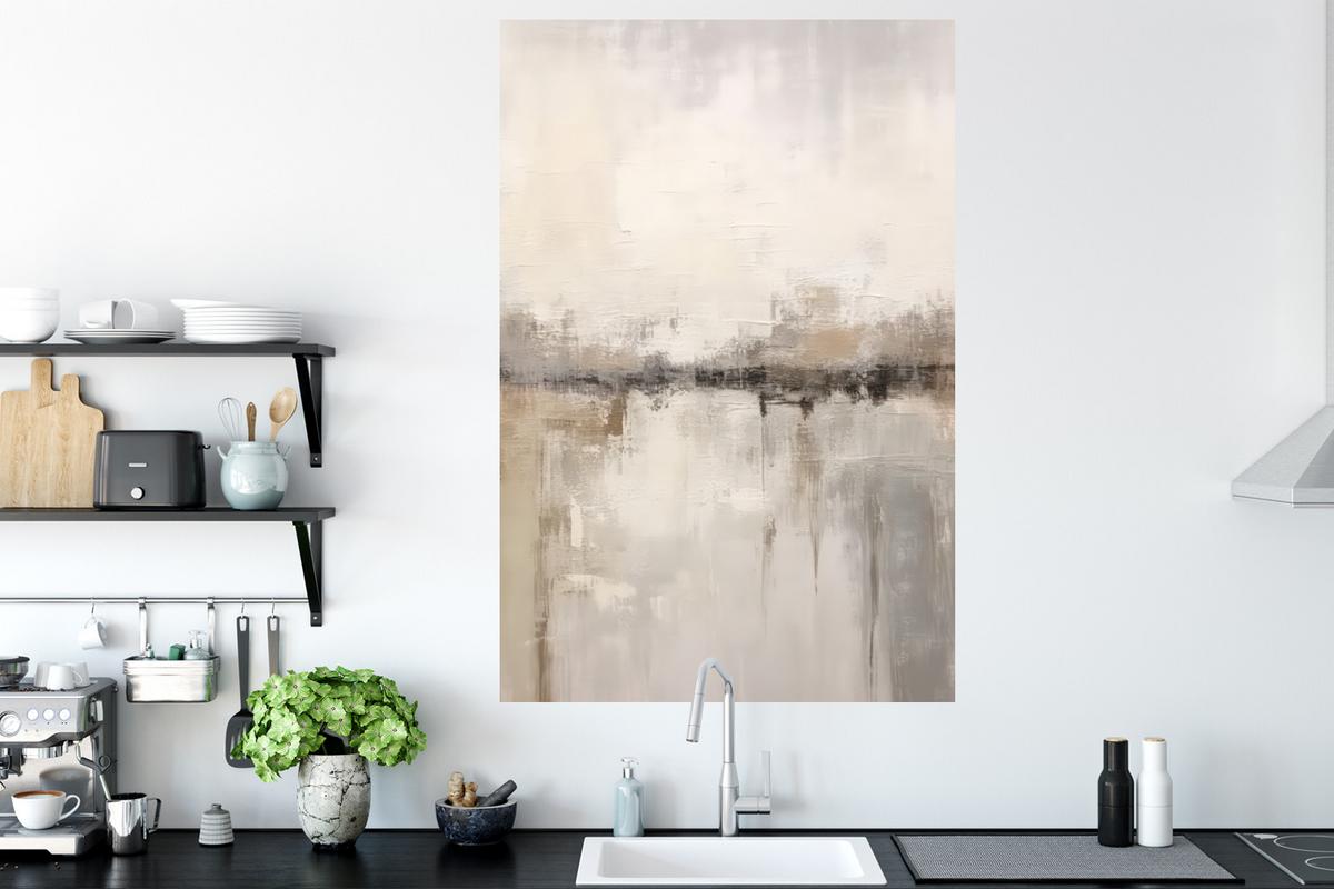 WANDTATTOO Moderne Kunst - Abstrakt - Beige Wandaufkleber 80x120 cm - Beige, Kunststoff (80/120/0.1cm) - MuchoWow