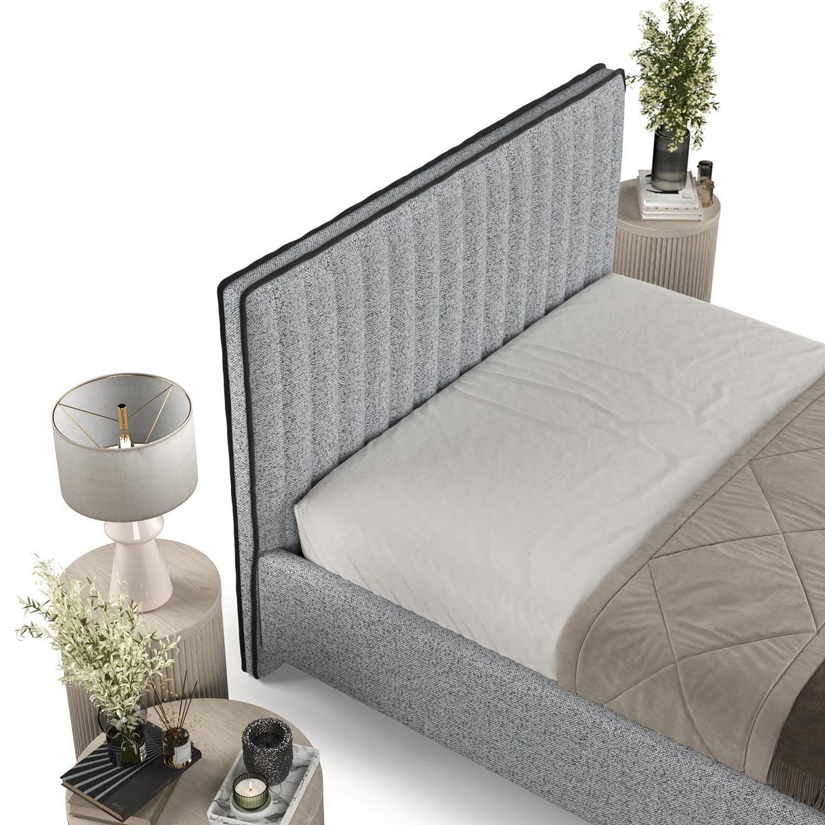 POLSTERBETT Aria 120/200 cm Grau im Riva Stoff - Naturfarben/Grau, Holz/Holzwerkstoff (120/200cm) - AltaBeds