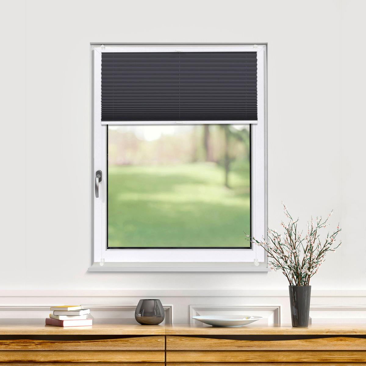 PLISSEE Thermo Basic 75 x 210cm Klemmfix ohne Bohren - Grau, Textil (75/210/210cm) - Deco-Raum