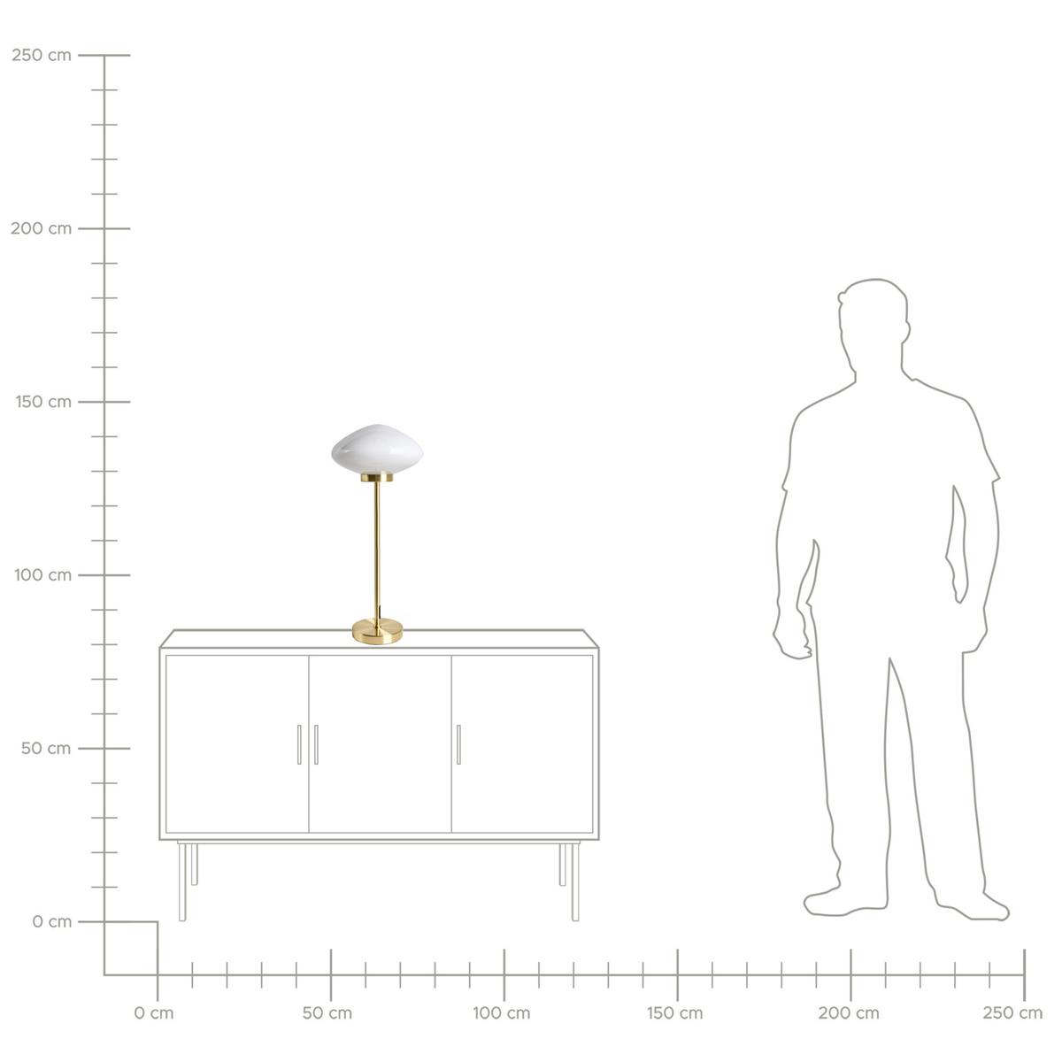TISCHLAMPE Metall Gold Sibun - Goldfarben/Weiß, Metall (24/24/55cm) - Beliani