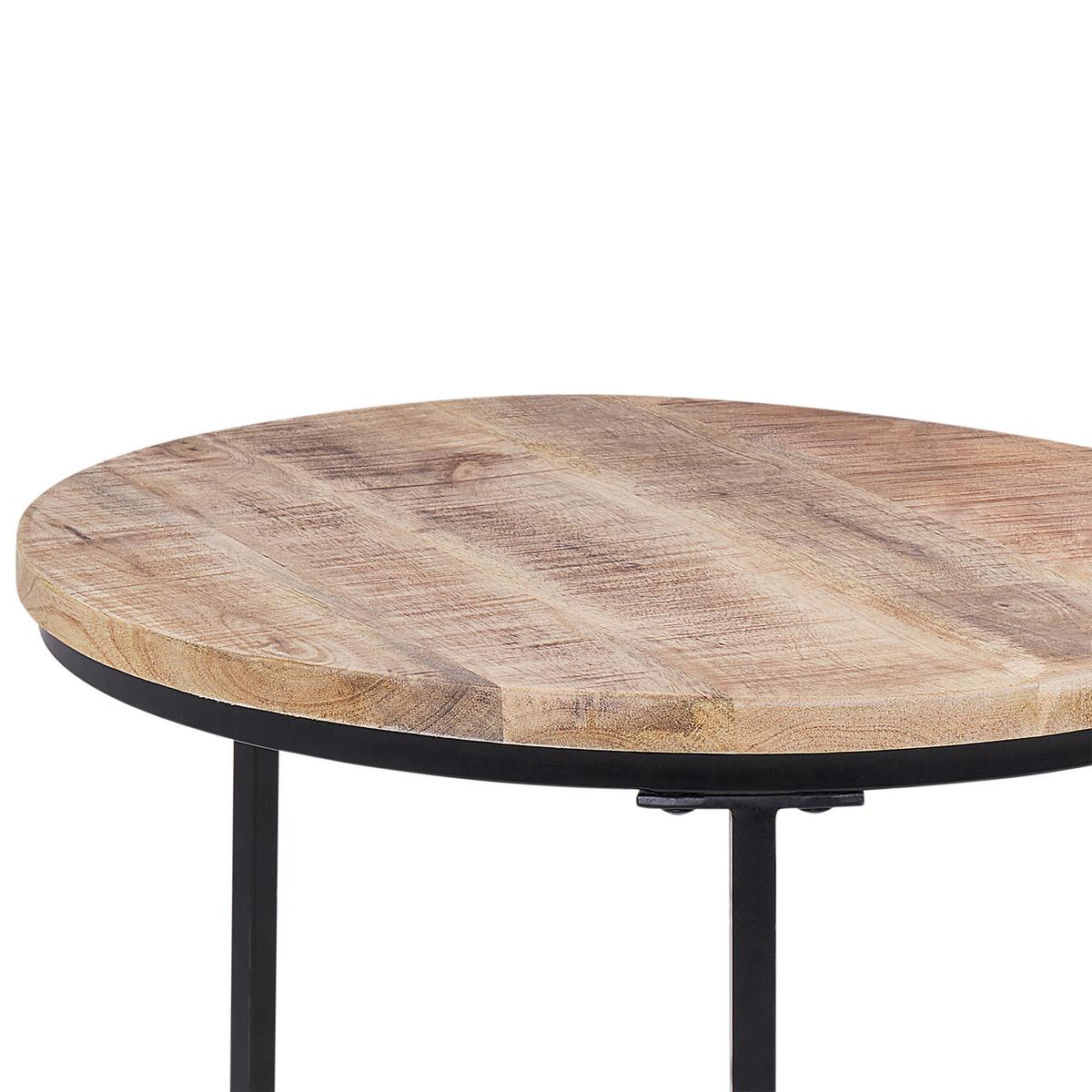 COUCHTISCH 2er-Set Braun - Schwarz, Holz (50/50/40cm) - Beliani
