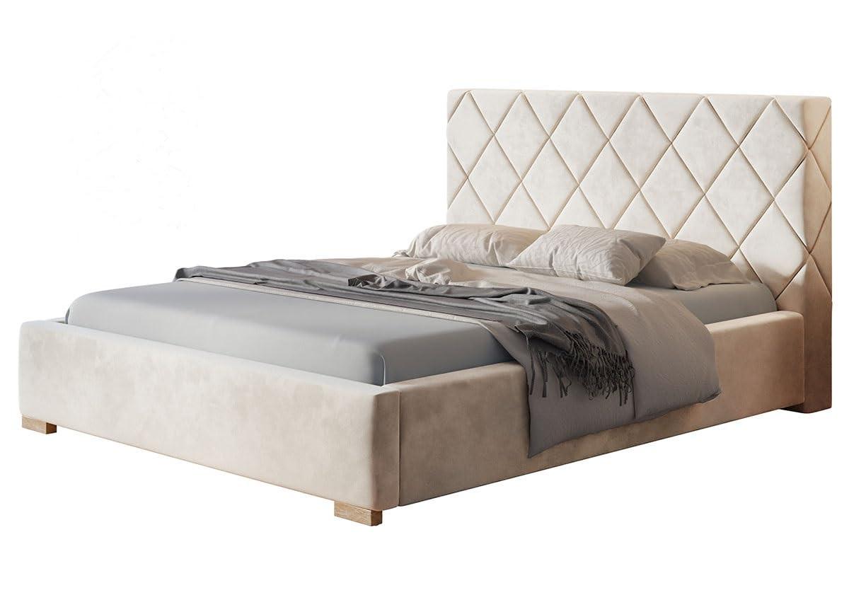 POLSTERBETT Málaga mit Kopfteil, 160x200 cm, Doppelbett mit Bettkasten und Lattenrost aus Holz, Velourstoff Rosa - Pink, Holz/Textil (160/200cm) - Alpi-Möbel