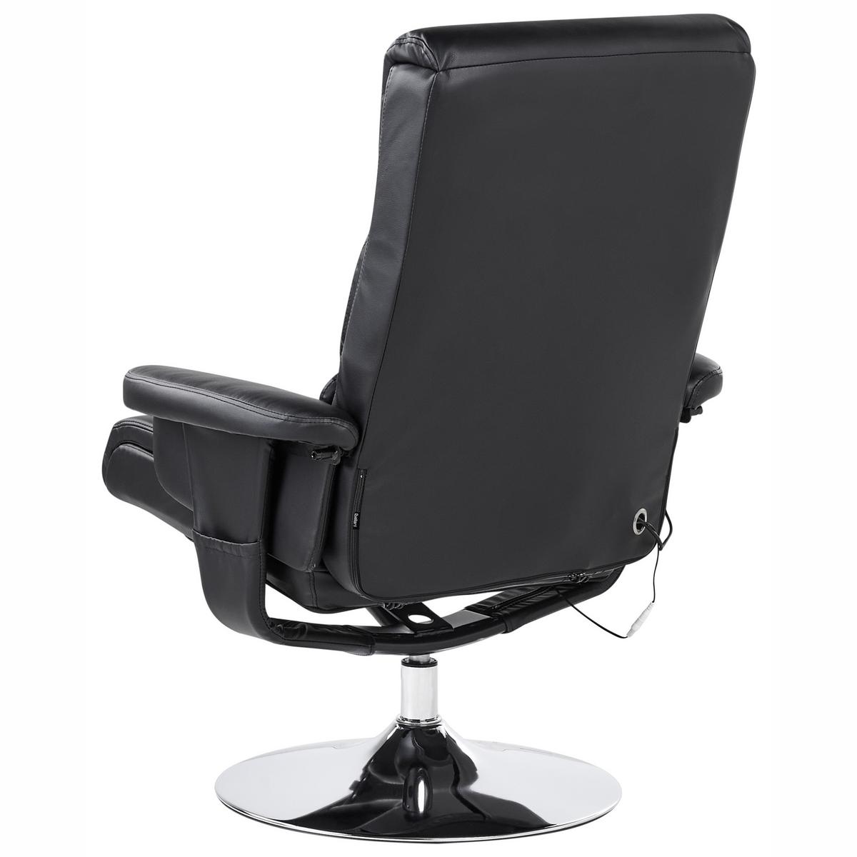 MASSAGESTUHL mit Fußstütze Kunstleder Schwarz Legend - Schwarz, Kunststoff (76/100/78cm) - Beliani