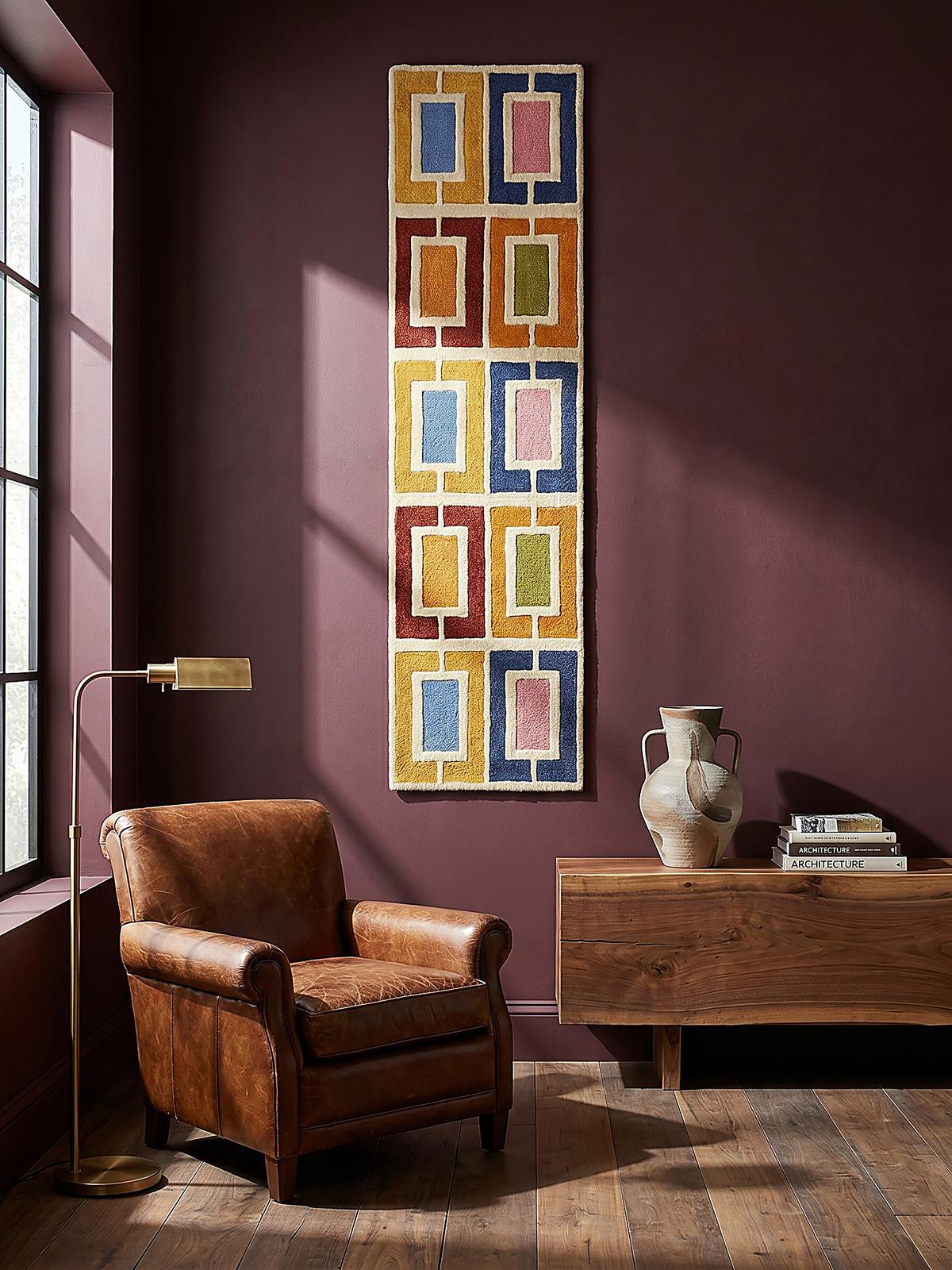 WOLLTEPPICH DERWENT, geometrisch, Orange-Bunt, 60 x 230 cm - Multicolor, Textil (230/60cm) - KADIMA DESIGN