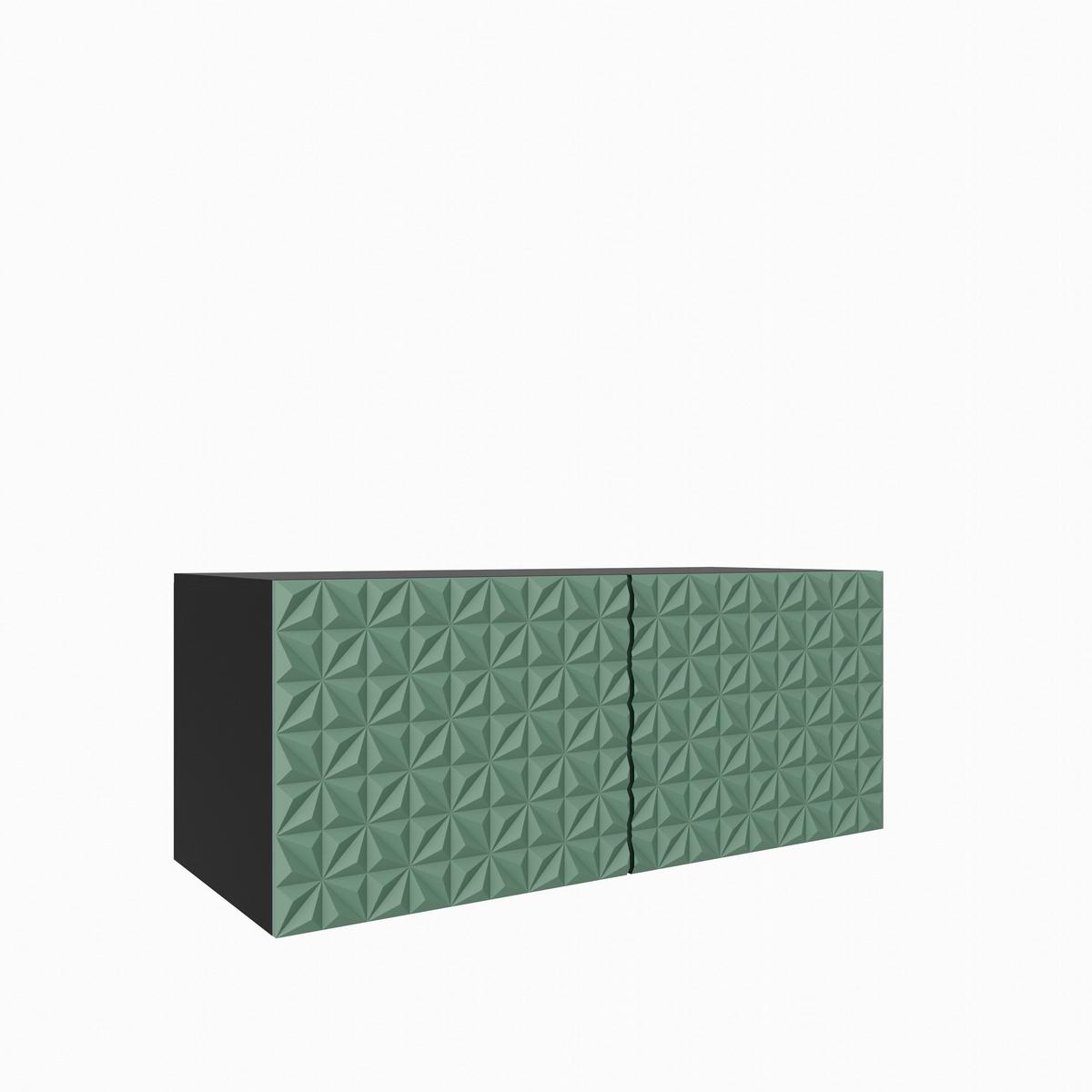 LOWBOARD ROVA 100/41/40 cm, Hängender TV-Schrank Schwarz / Grün - Schwarz/Grün, Holzwerkstoff (100/41/40cm) - MASSENO