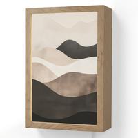 WANDLEUCHTE Abstrakt - Landschaft - Wellen - Cremefarben 20x30 cm - Graubraun, Holzwerkstoff (20/30/8cm) - OnlyWow