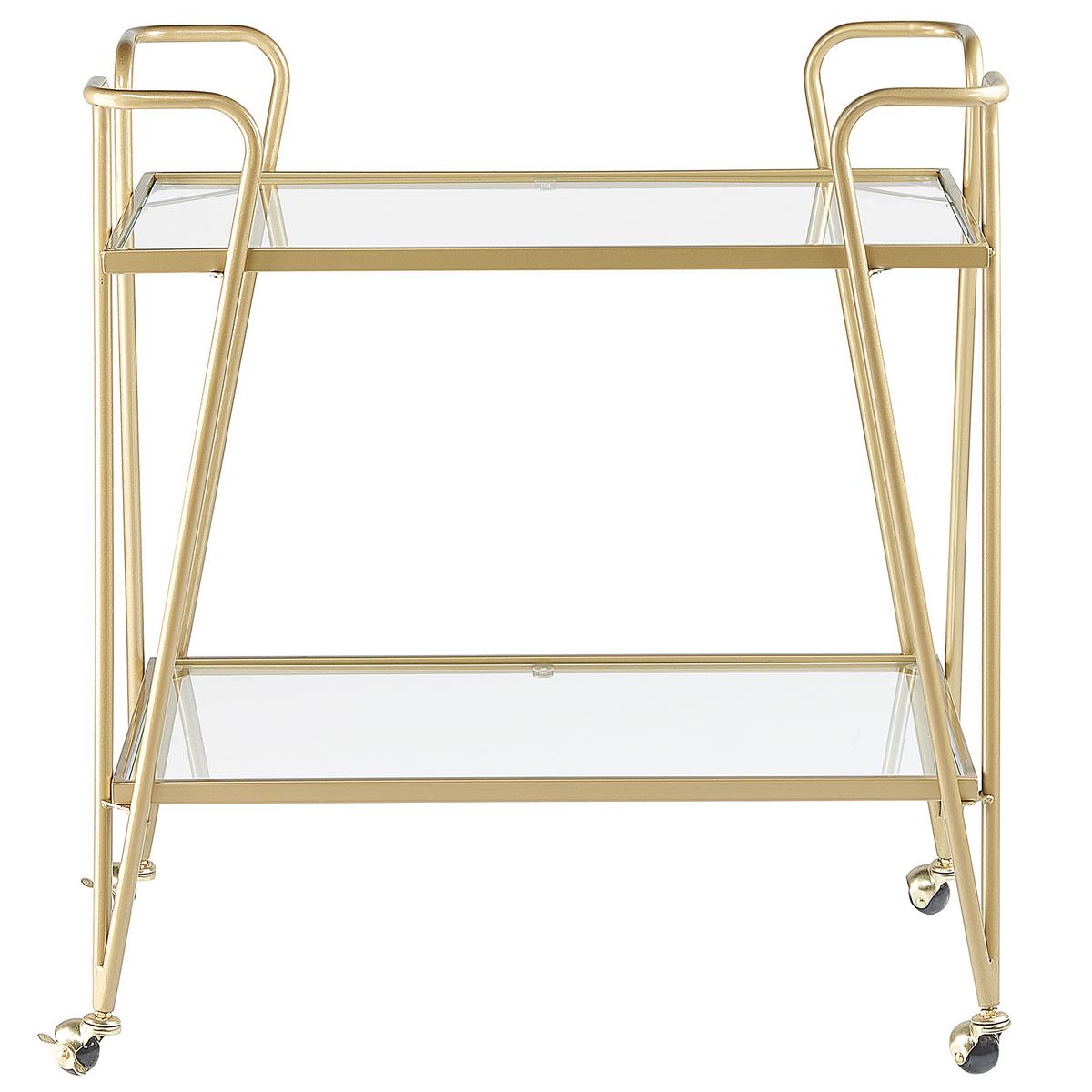 SERVIERWAGEN Metall Gold Noti - Transparent/Goldfarben, Metall (76/83/45cm) - Beliani