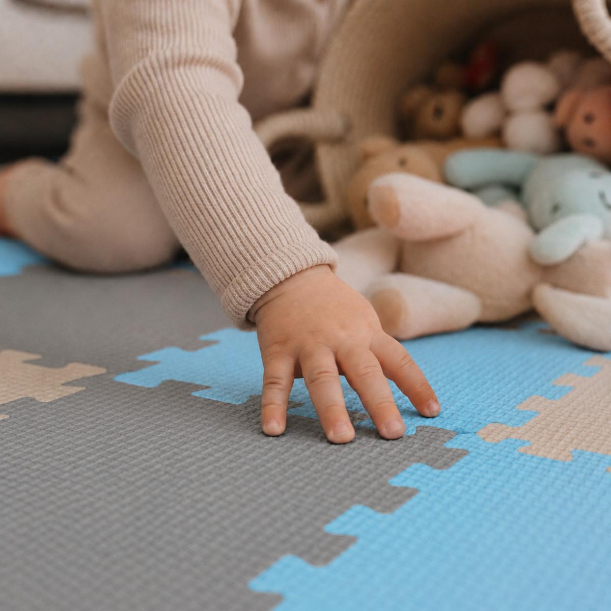 SPIELMATTE ab Null - 270/90 cm Puzzlematte Grau - Multicolor, Kunststoff (30/30cm) - Littletom