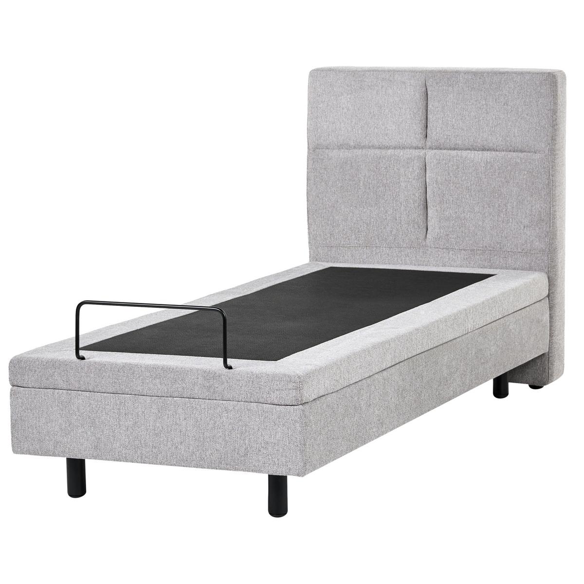 BETT verstellbar 80/200 cm Stoff Hellgrau Viceroy - Hellgrau, Textil (80/200cm) - Beliani