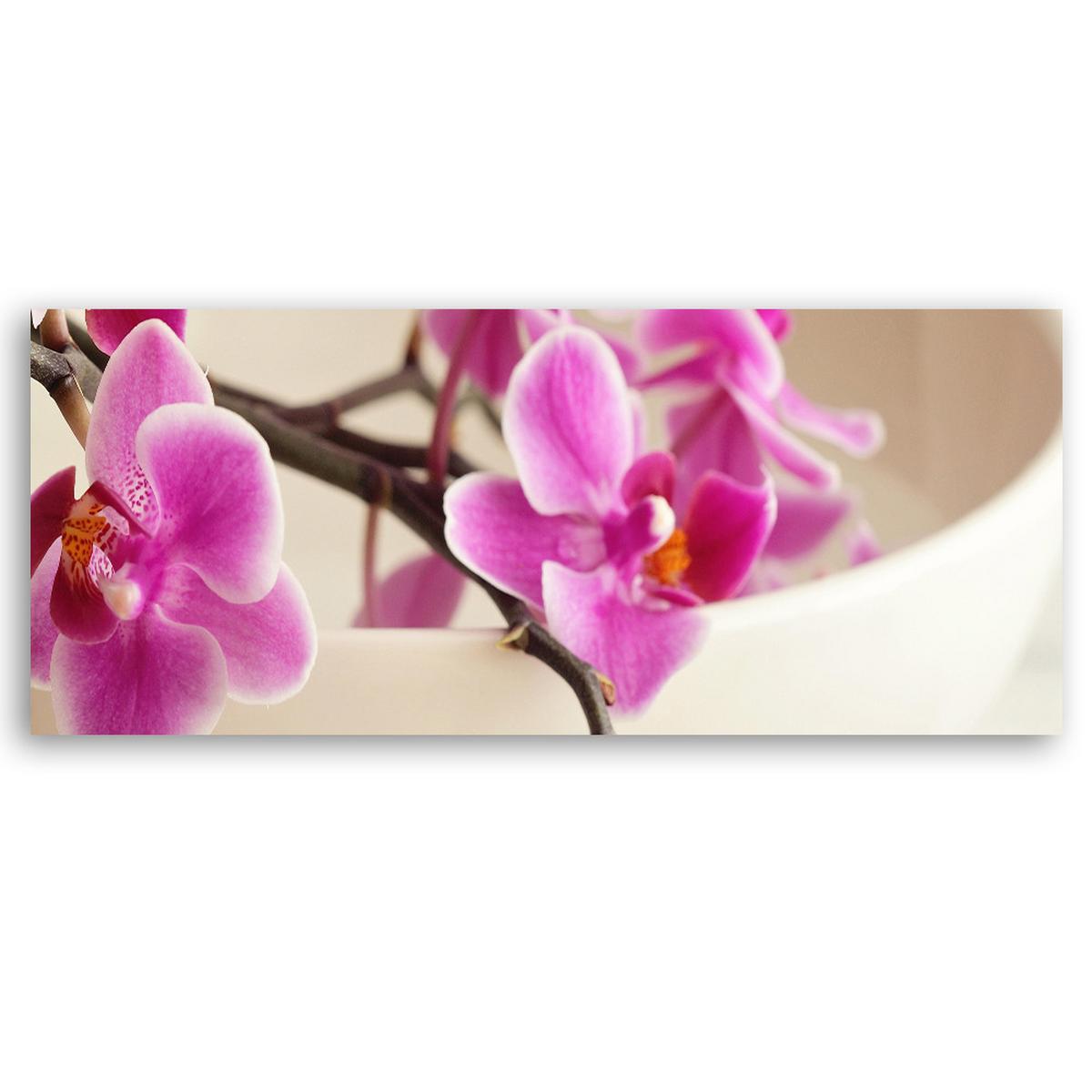 WANDBILD rosa orchidee - Pink, Textil (90/30cm) - Feeby