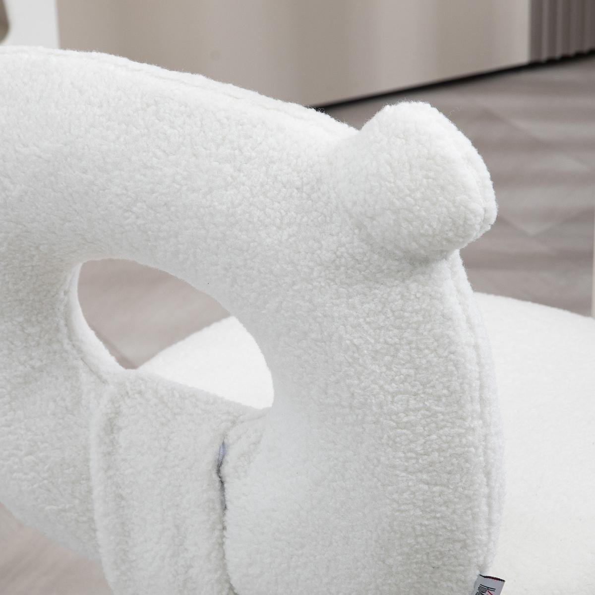 BÜROSTUHL Höhenverstellbarer Schreibtischstuhl Teddy-Vlies Drehstuhl Weiß - Weiß, Kunststoff (56/90/50cm) - HOMCOM