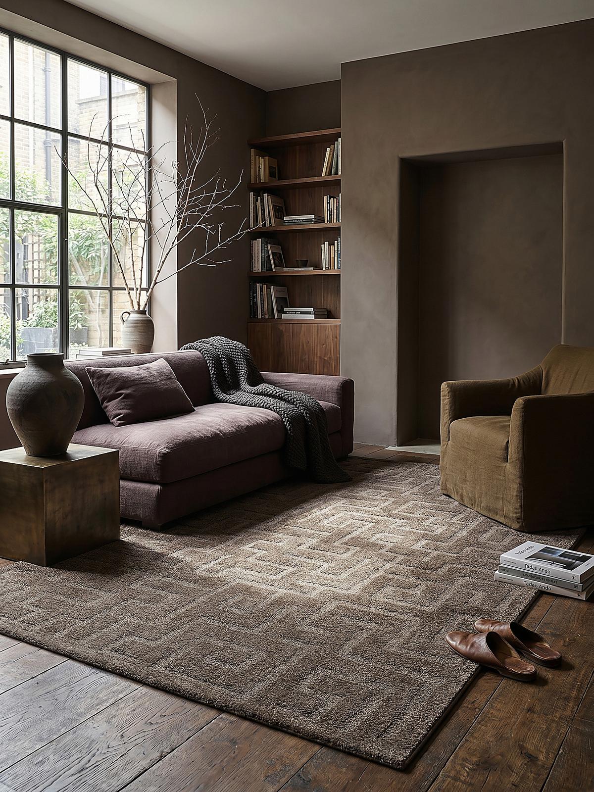 KURZFLORTEPPICH Geometrisch MUOTA Polypropylen Braun 120 x 160 cm - Braun, Textil (120/160cm) - KADIMA DESIGN