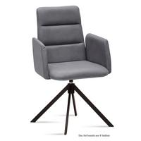 ARMLEHNSTUHL drehbar (8er-Set) Deidre 52x92x60 Schwarz/Grau - Schwarz/Grau, Kunststoff (60/92/52cm) - 58aufmkessel