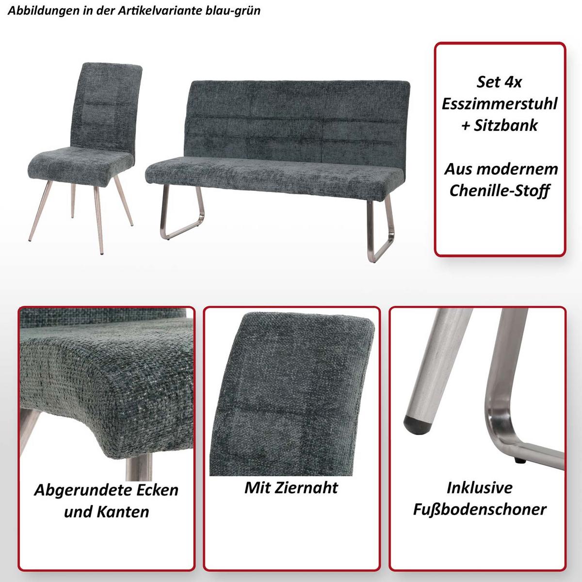ESSZIMMER-SET Beige 5er-Set - Beige, Textil (160/100/65cm) - MCW