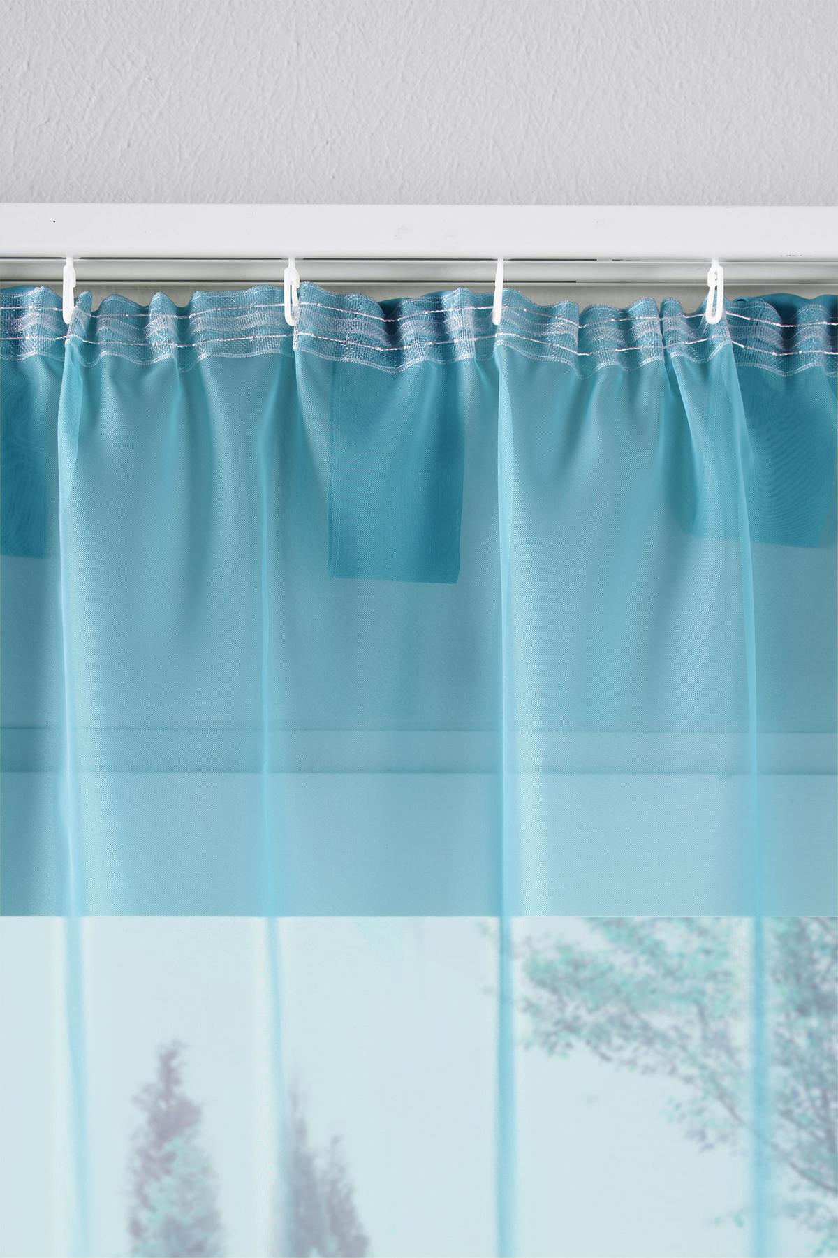 SCHLAUFENGARDINEN Voile 2er-Set 245x140 cm Blau - Blau, Textil (140/245cm) - Gardinenbox.eu
