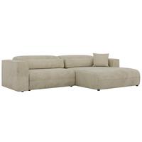 ECKSOFA PAZURRO L - Beige Velvet - Rechts Seite - Beige/Schwarz, Kunststoff/Textil (288/180cm) - MKS