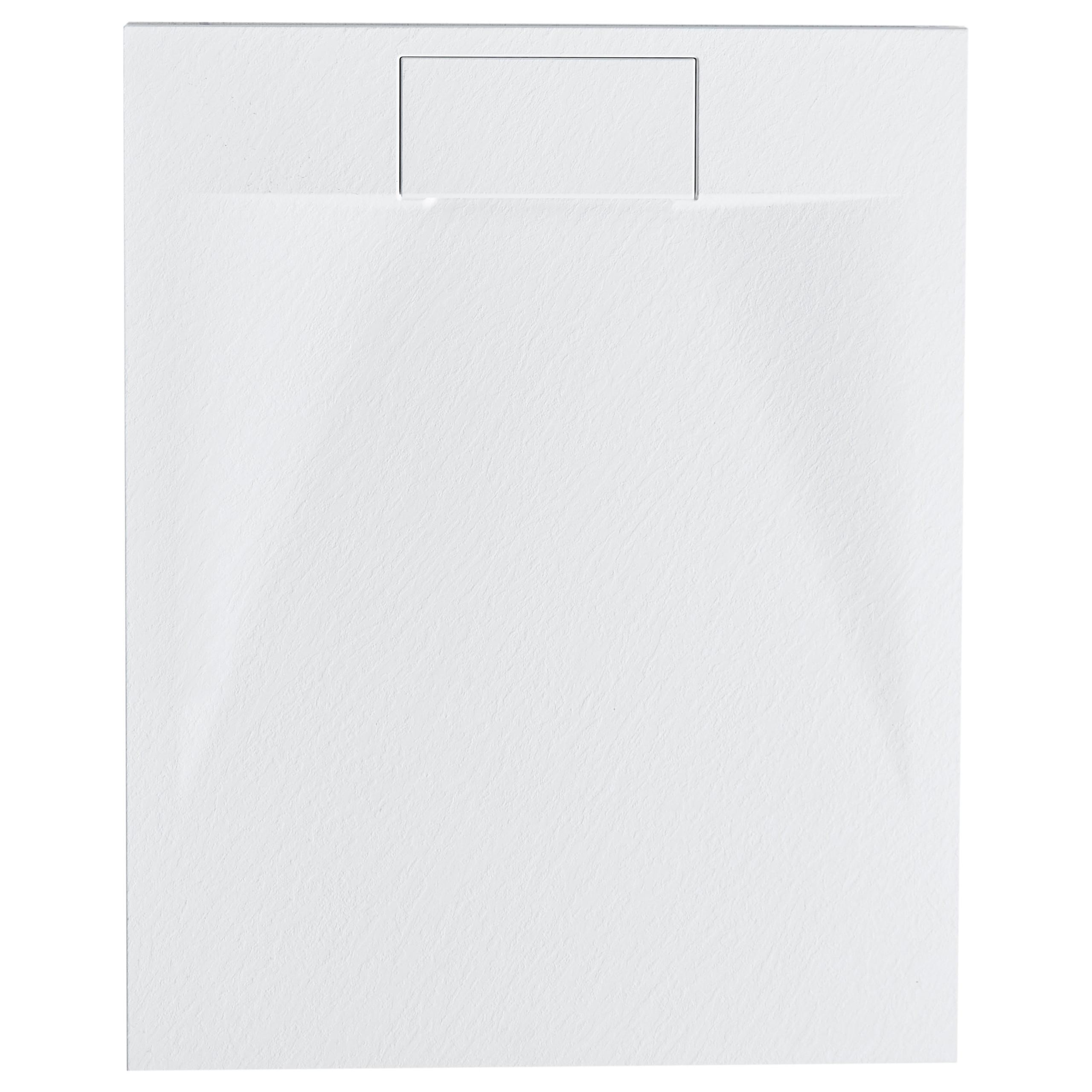 DUSCHWANNE 80/100/3 cm Weiß Azzurro - Weiß, Kunststoff (100/3/80cm) - Beliani