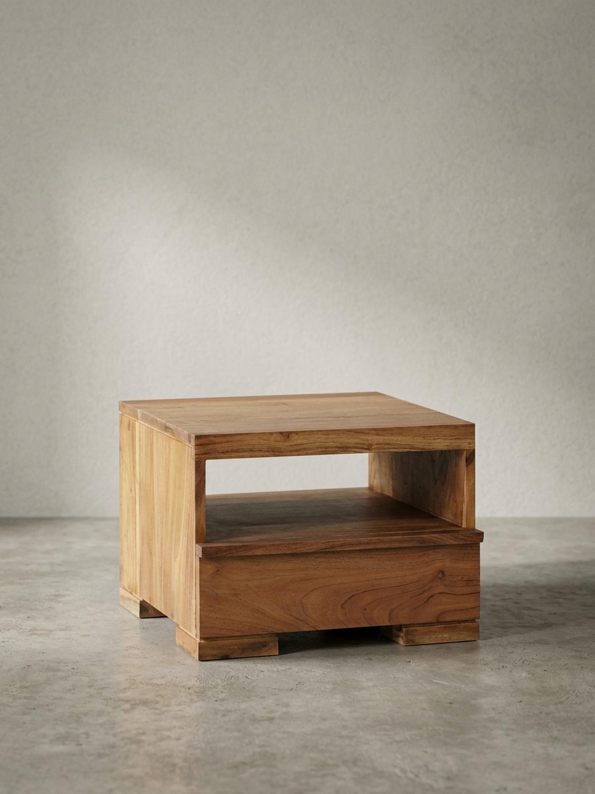 NACHTTISCH Massivholz Schublade Ablage Pflegeleicht NAKO, Beige 40x40x30 cm - Beige, Holz (40/30/40cm) - KADIMA DESIGN