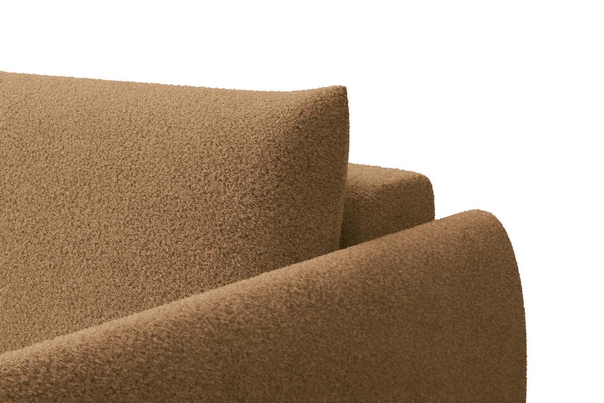 ECKSOFA TAUER 3-Sitzer LINKS, Bouclé-Stoff braun - Schwarz/Braun, Holz/Textil (173/206cm) - Courtois Laville