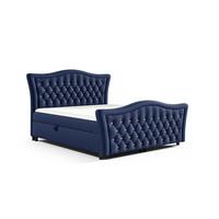 BOXBETT Turhan In Elisa Velvet - Blau, Holzwerkstoff/Textil (160/200cm) - Fun Möbel