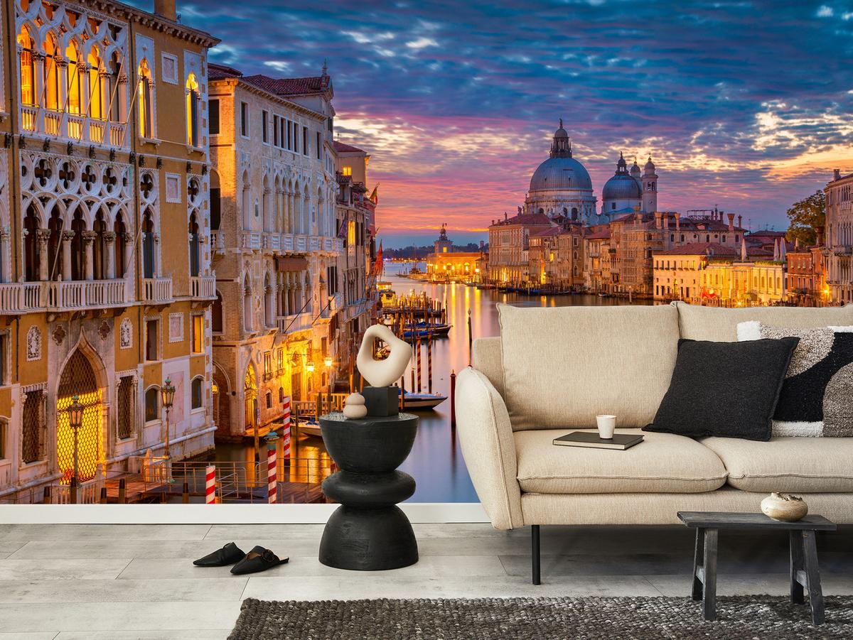 FOTOTAPETE Panorama von Venedig 350x256 - Violett/Rosa, Papier (350/256cm) - Muralo