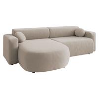 ECKSOFA Nicelo - Schwarz/Naturfarben, Holz/Kunststoff (252/150cm) - MIRJAN24
