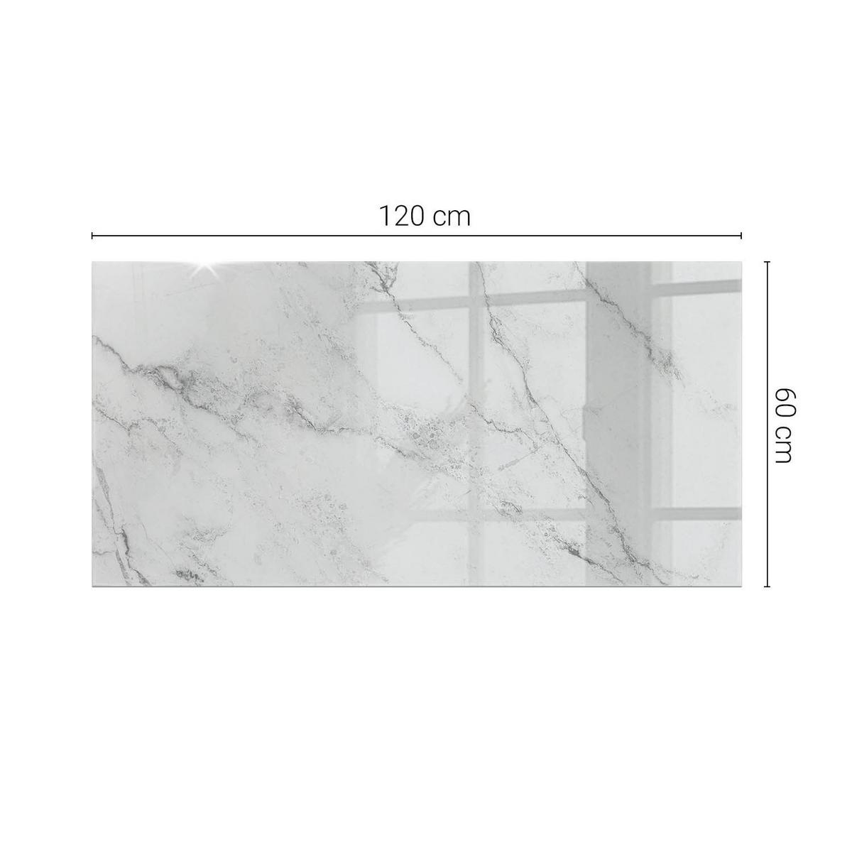 TISCHPLATTE 120x60 cm Marmoroberflächenmuster - Hellgrau, Glas (0.4/120/60cm) - TULUP